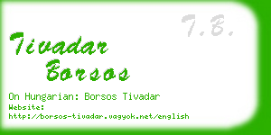 tivadar borsos business card